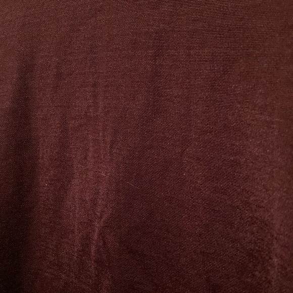 Forever 21 Burgundy Sheath Dress with Mock Neck and Short Sleeves - Picture 4 of 12